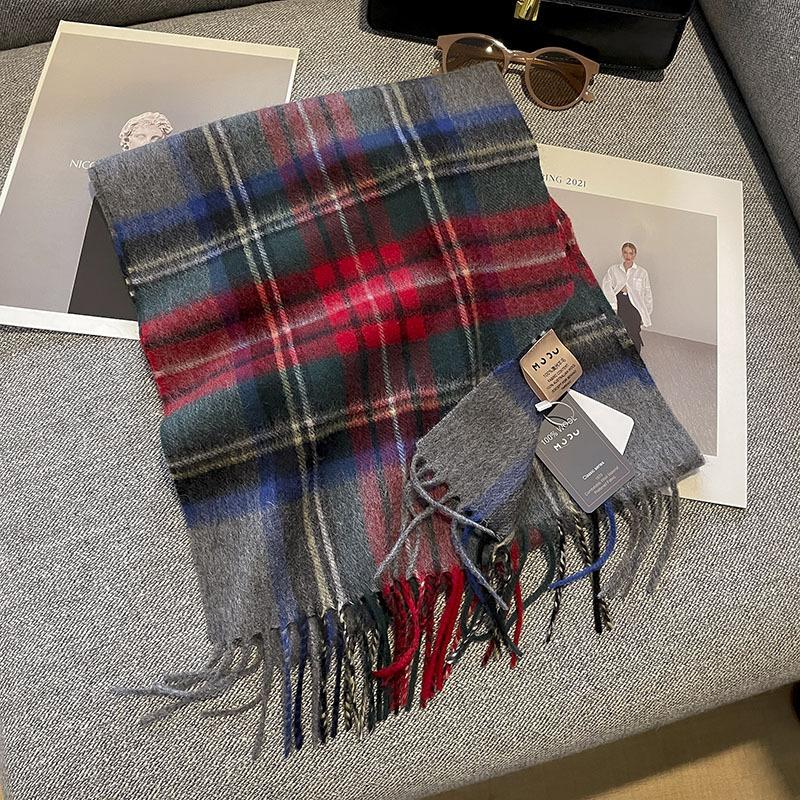 Australian Wool Pure Wool Plaid Scarf,classic Unisex Couple's Winter Warm Scarf