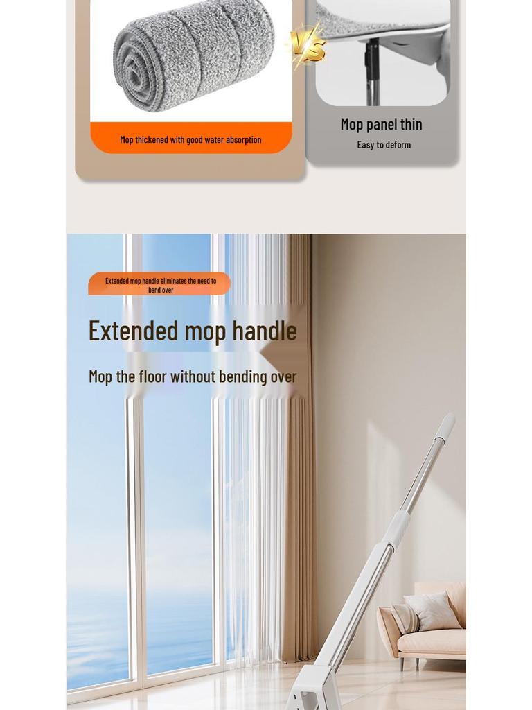 Dual-Use Flat Mop 2025: Wet/Dry Hands-Free Cleaning
