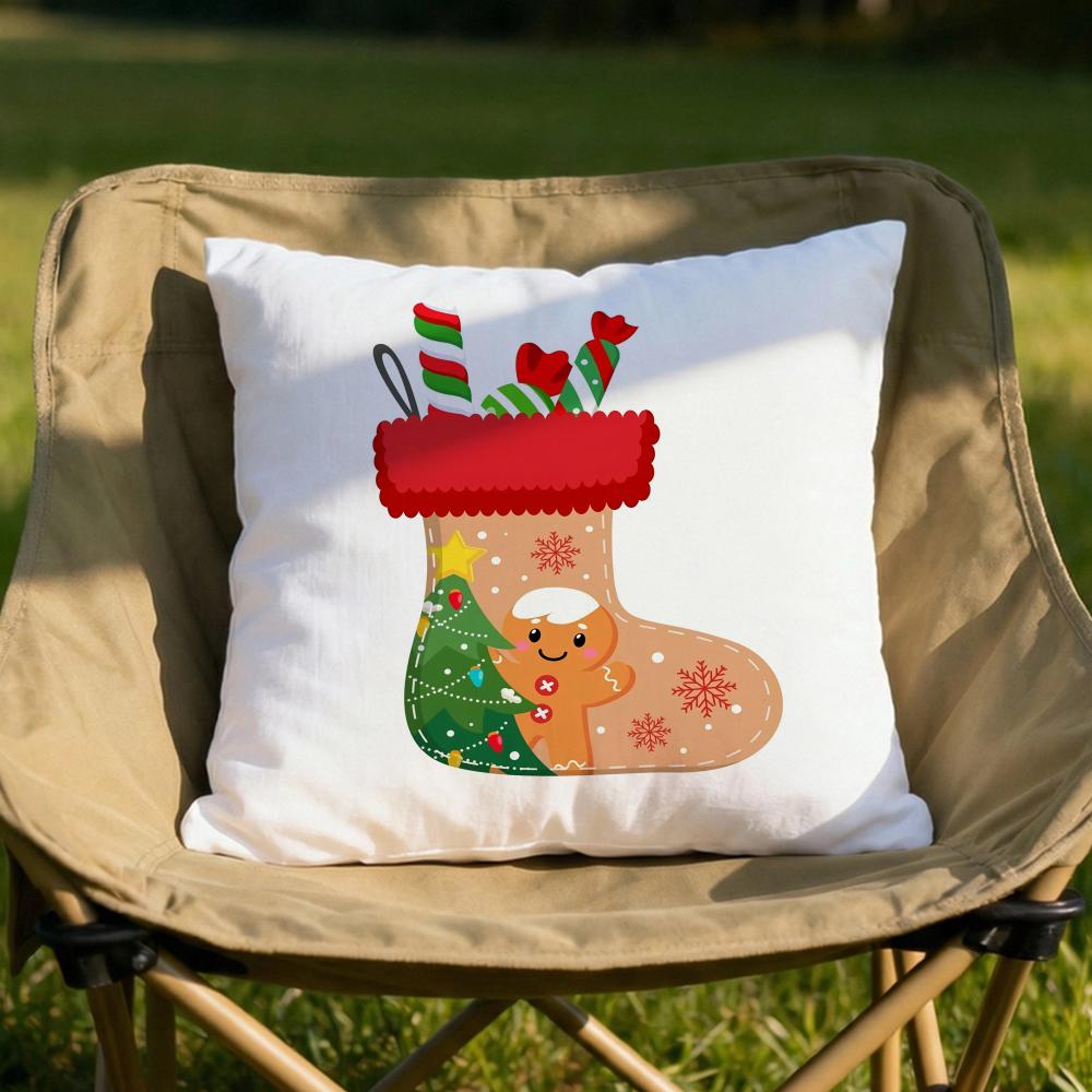

red socks Merry Chrismas Cushion Cover Soft Reversible Durable Pillow Cover MultiScene Use for Home Car Daily Comfort 30X30cm