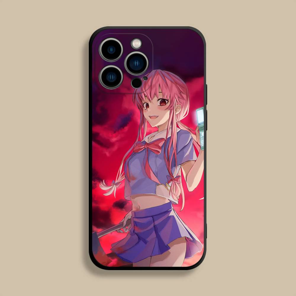 

Mirai Nikki Gasai Yuno Anime Phone Case For iPhone 17,16,15,14,13,12,Pro,Max,Plus,E,SE4,Air,Mini Black Soft Cover iPhone17Pro