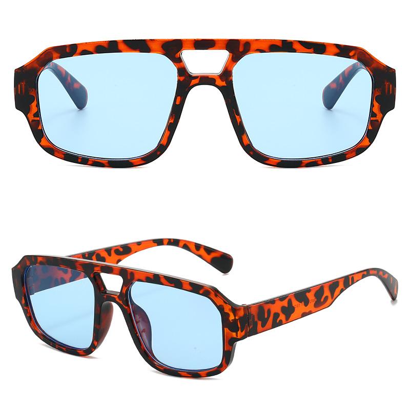 New Fashion Double Bridge Square Sunglasses Unisex Oversized Sun Glasses UV400 Protection Trendy Shades