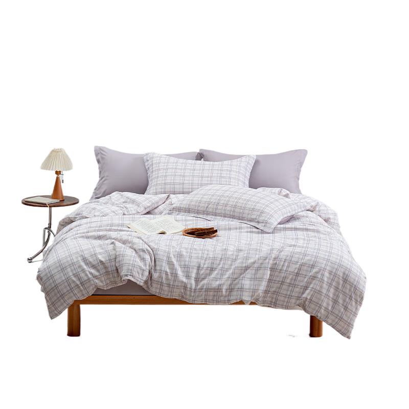 Muji Engels Striped Coral Fleece Bedding Set