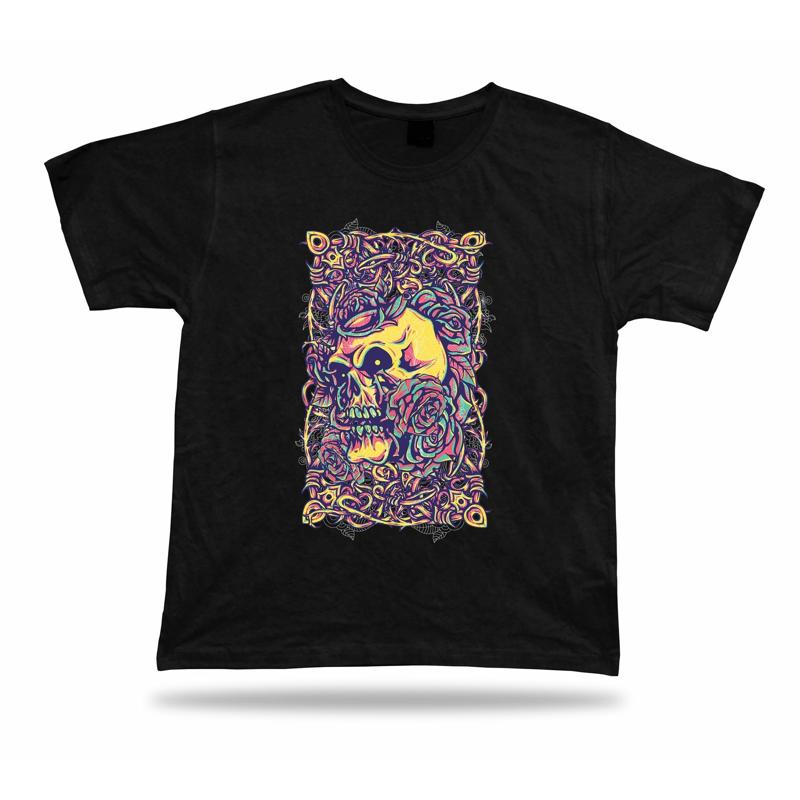 Skull Skeleton Rose Thorn Devil stylish t shirt tee special birthday present