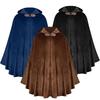Langer Umhang für Herren, Strickjacke mit Kapuze, mittelalterliche Vampir-Wikinger-Robe, alter Ranger, einfarbige Wolle, Halloween-Umhang