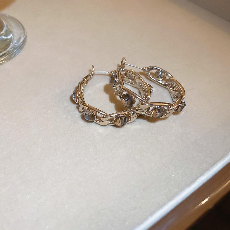 Silver Needle C-förmige Diamant Zirkon Ohrringe - Leichter Luxus Geometrisches Design für ein hochwertiges, einzigartiges Temperament.