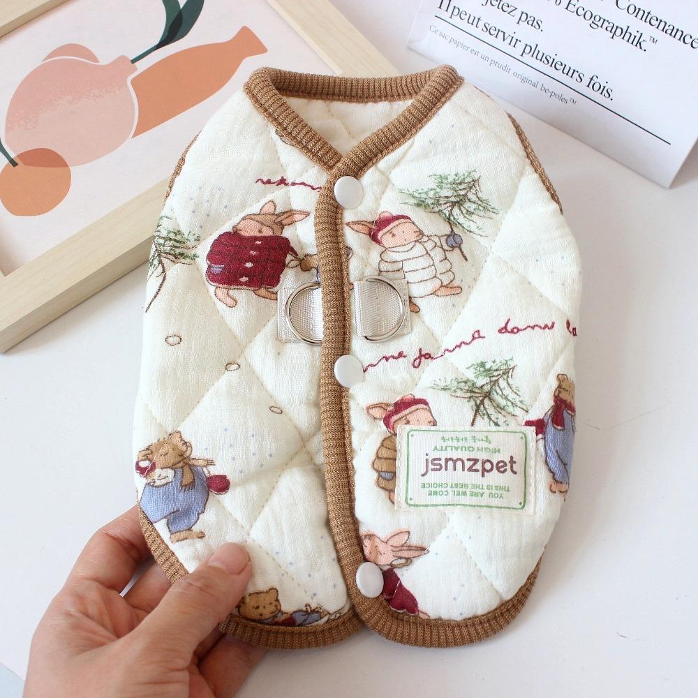 

Утепленная одежда для домашних питомцев, одежда для собак, одежда для кошек, одежда для щенков, жилет, модное пальто Мишка Тедди , зимний подарок M-Rabbit2