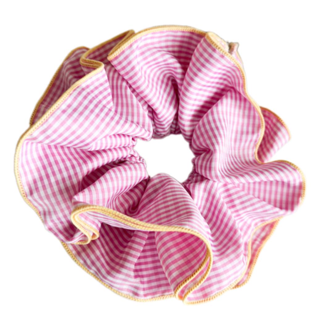 Fashionable Plaid Ruffles Double Layer Scrunchies for Women Retro Korean Oversized Pleated Hair Ties Hair Decoration