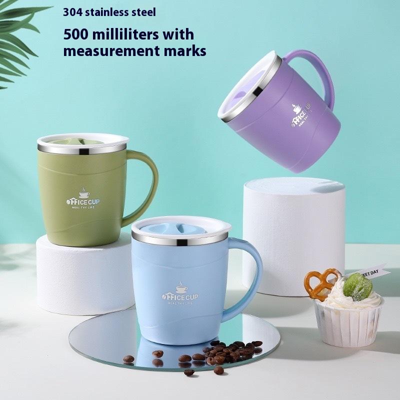 304 Stainless Steel Mug, Double-layer Heat and Cold Preservation, Business Portable Coffee Cup Office with Handle for Making Tea