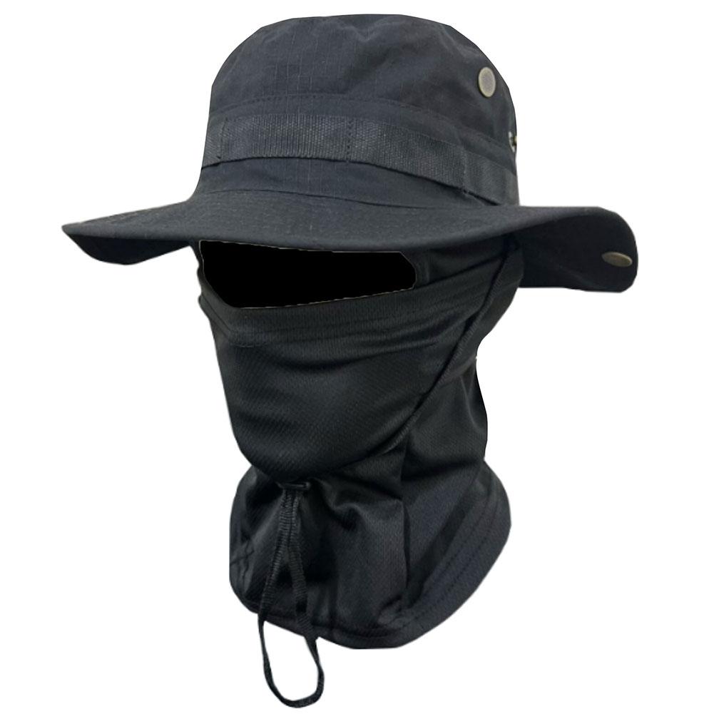Sonnenhut Sturmhaube Vollgesichtsmasken-Set Breitkrempiger Fischerhut Sonnenschutz Angelkappe für Männer Frauen Angeln Wandern Camping