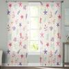 Flowers Foliage Gradient Shells Starfish Bedroom Transparent Sheer Curtains Holiday Decoration Window Voile Tulle Curtain