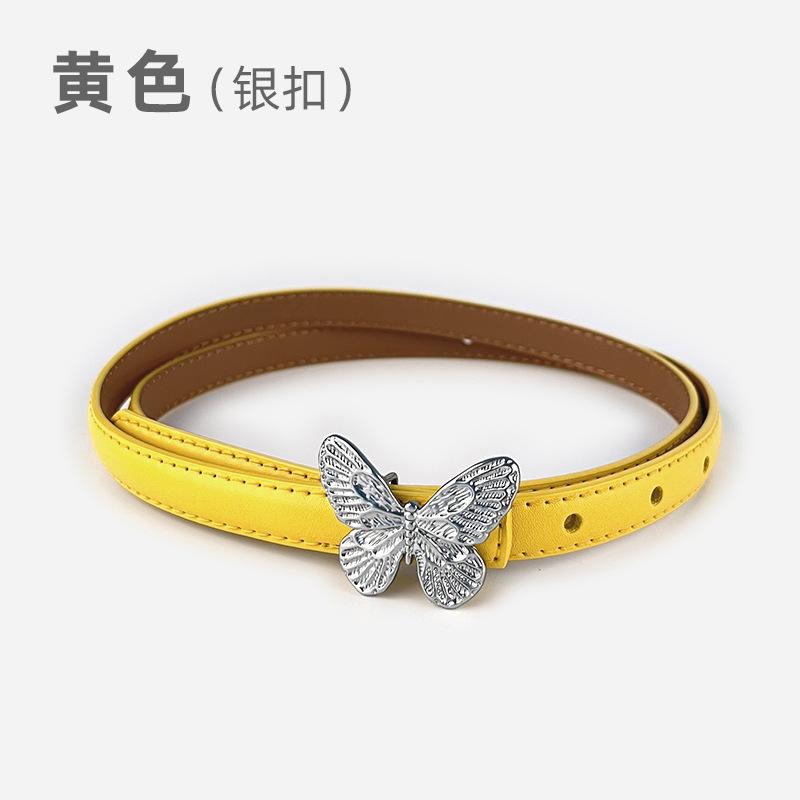 Fine Leather Women'S Belt With Casual Pants, Short Skirt, Jeans Belt, Butterfly Belt.