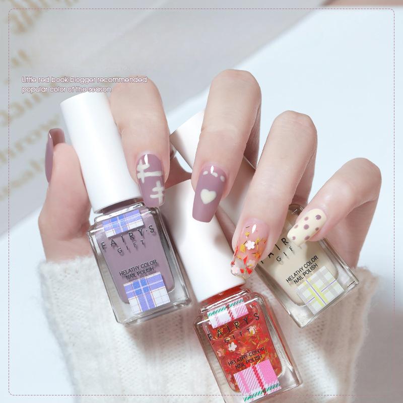 Nail Polish No Baking Long-lasting Non-peeling Quick-drying Nude Color Sequins Nail Polish