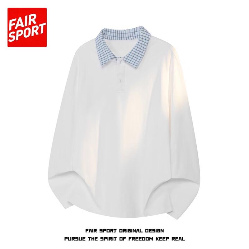 FAIR SPORT American Vintage Plaid Faux-Two Piece Long Sleeve T-Shirt