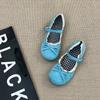 Lace Edge Bow Bag Head Single Shoes Women's Autumn and Winter Fashion Gentle Retro One-word Buckle Mary Jane Ballet Shoes