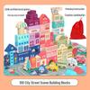 Children's Mini Castle Wooden Puzzle Blocks - City Street Scene Building Set