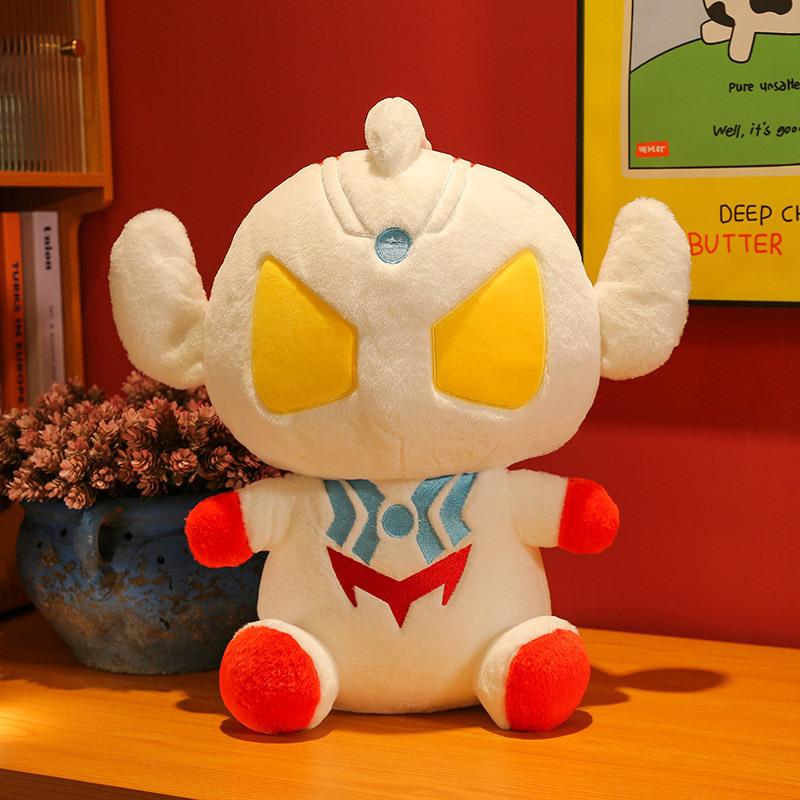 New Q Version Cute Ultraman Series Plush Toy Salted Egg Superman Doll Children's Doll Sleeping Pillow Gift