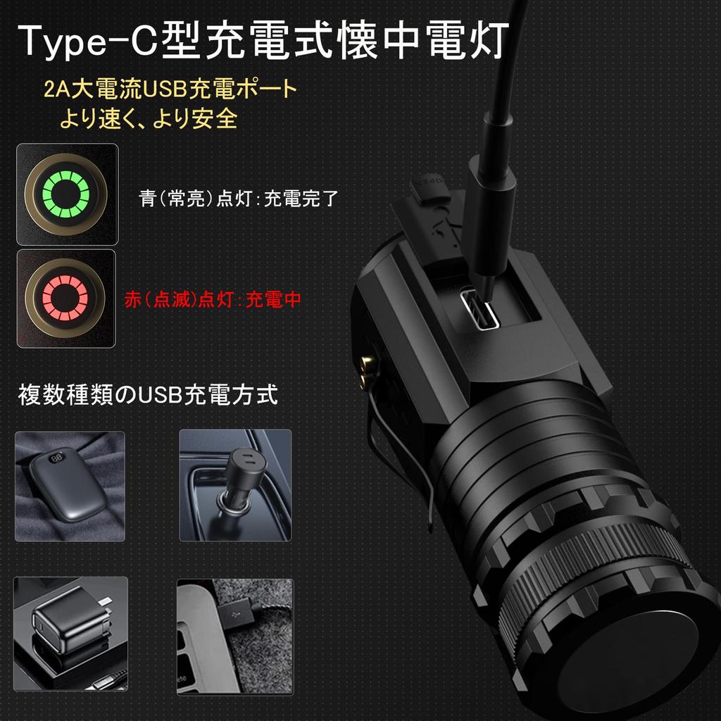 LED Flashlight for Enhanced Handheld High Brightness 2500 USB 5 Lighting Mini Aluminum 2M Drop IPX68 Disaster Outdoor Security Power Disaster