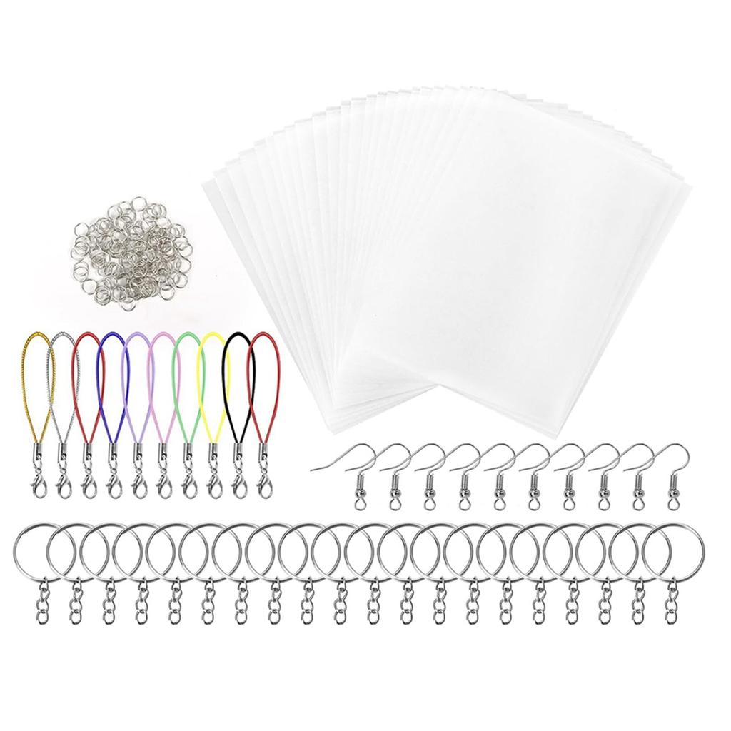 Multifunction Shrinky Plastic Sheets Keychain Kit, 330Pcs Shrinky Art Kit For Kids For DIY Ornaments For Creative-Craft