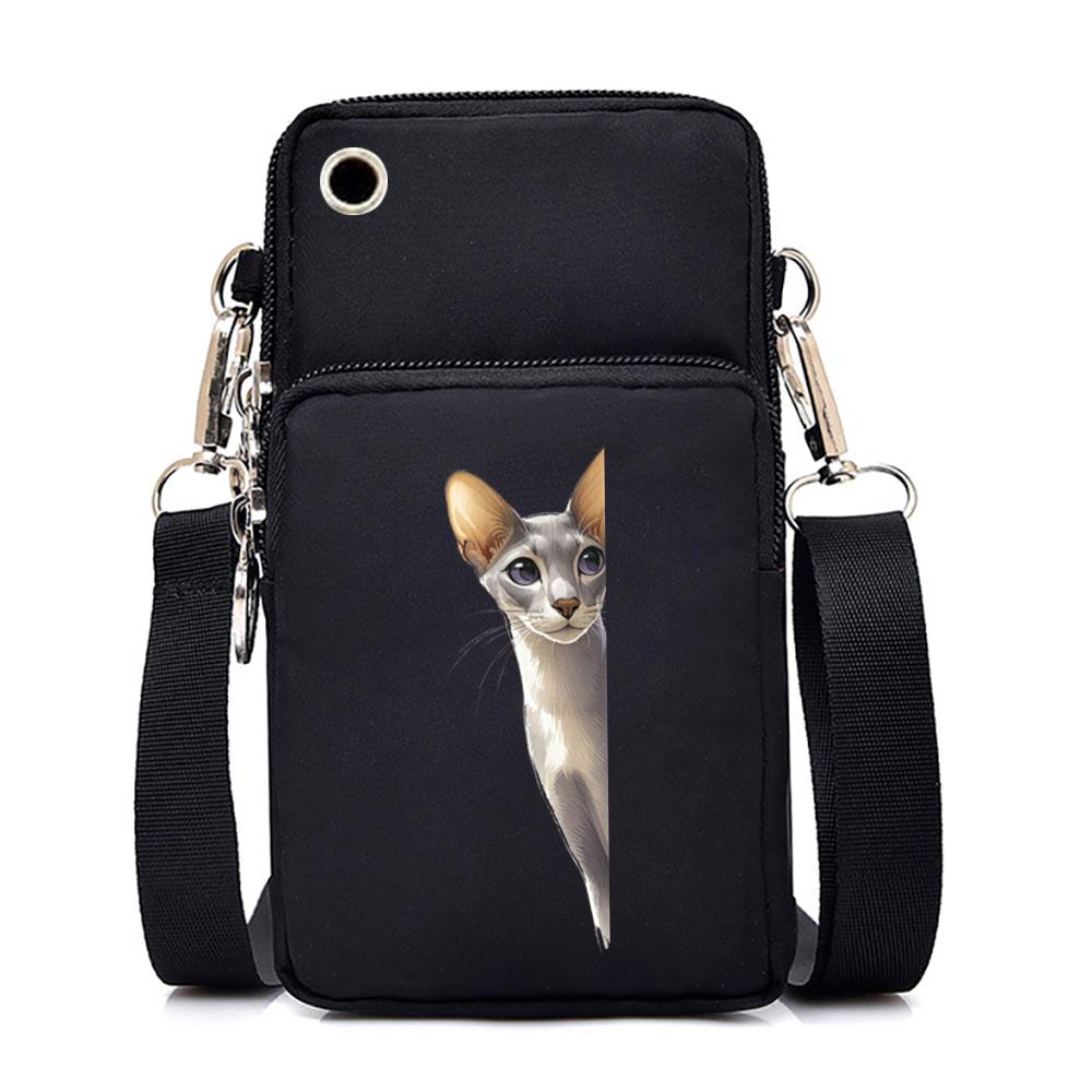 

Забавный принт серии кошек Мини-сумка для мобильного телефона Женская Мужская вертикальная сумка для любителей животных Модная сумка на плечо для подростков в стиле Харадзюку с котенком