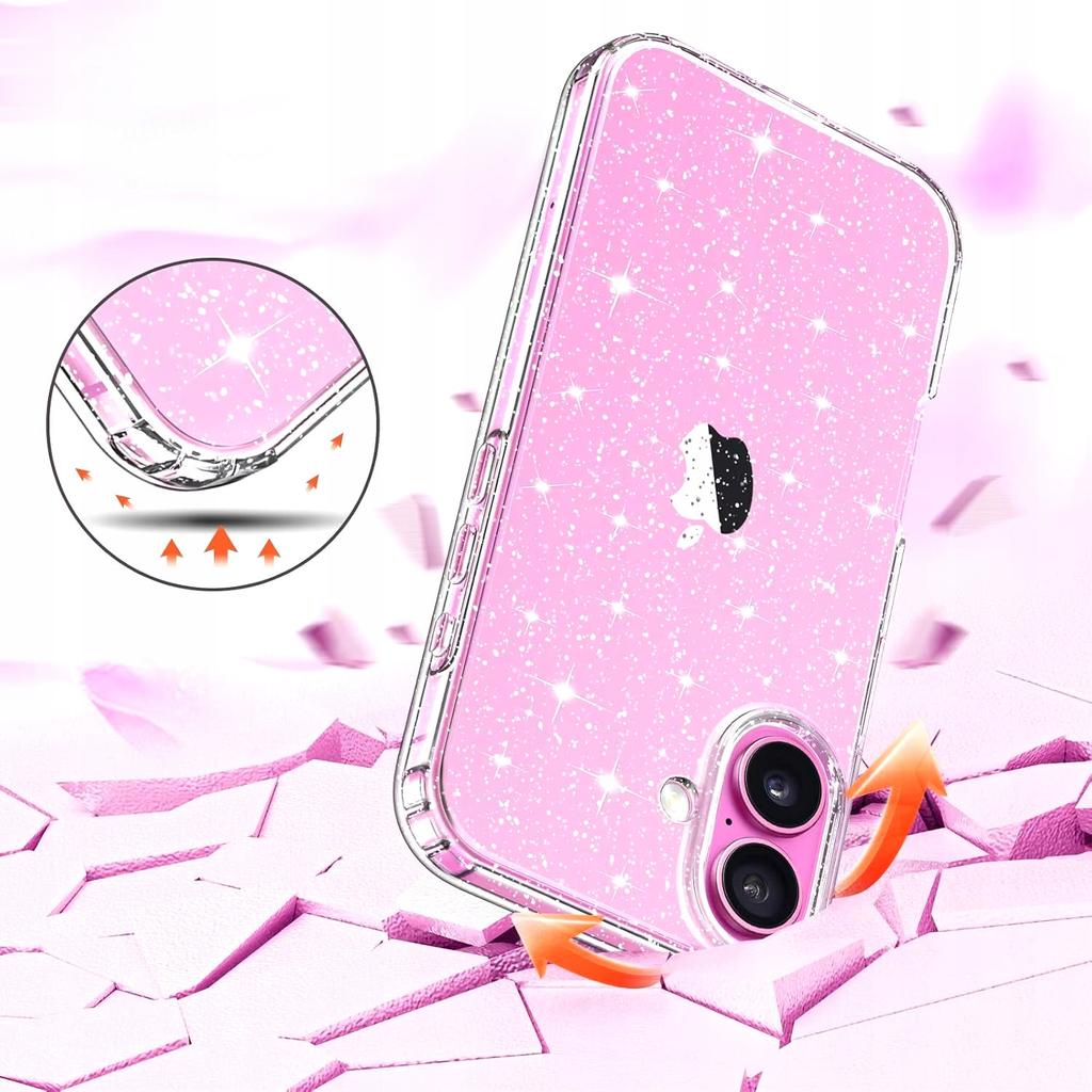 CASE for IPHONE 17 SILICONE GLITTER SHINE glitter 2mm CASE + 9H GLASS