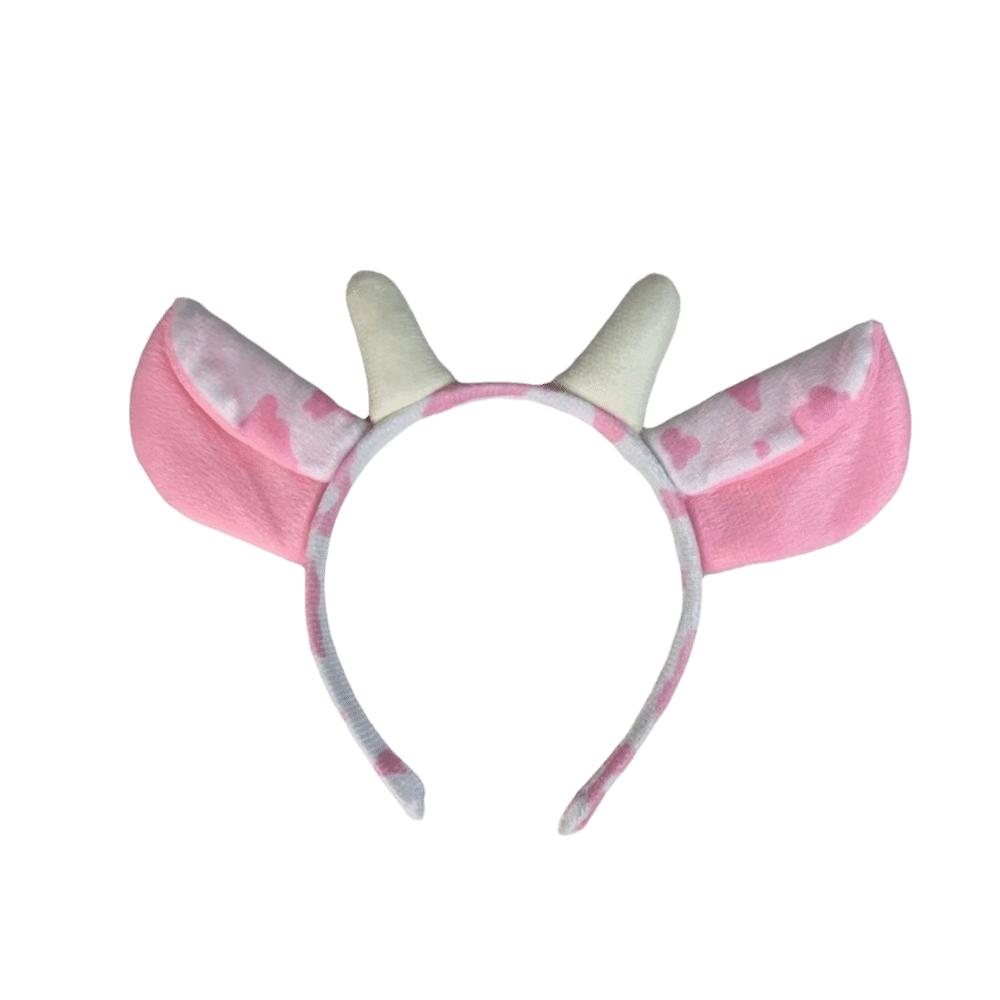 Hair-Pressing Animal Ears Hair Hoop Polyester Dairy Cow Hairband Halloween Carnival