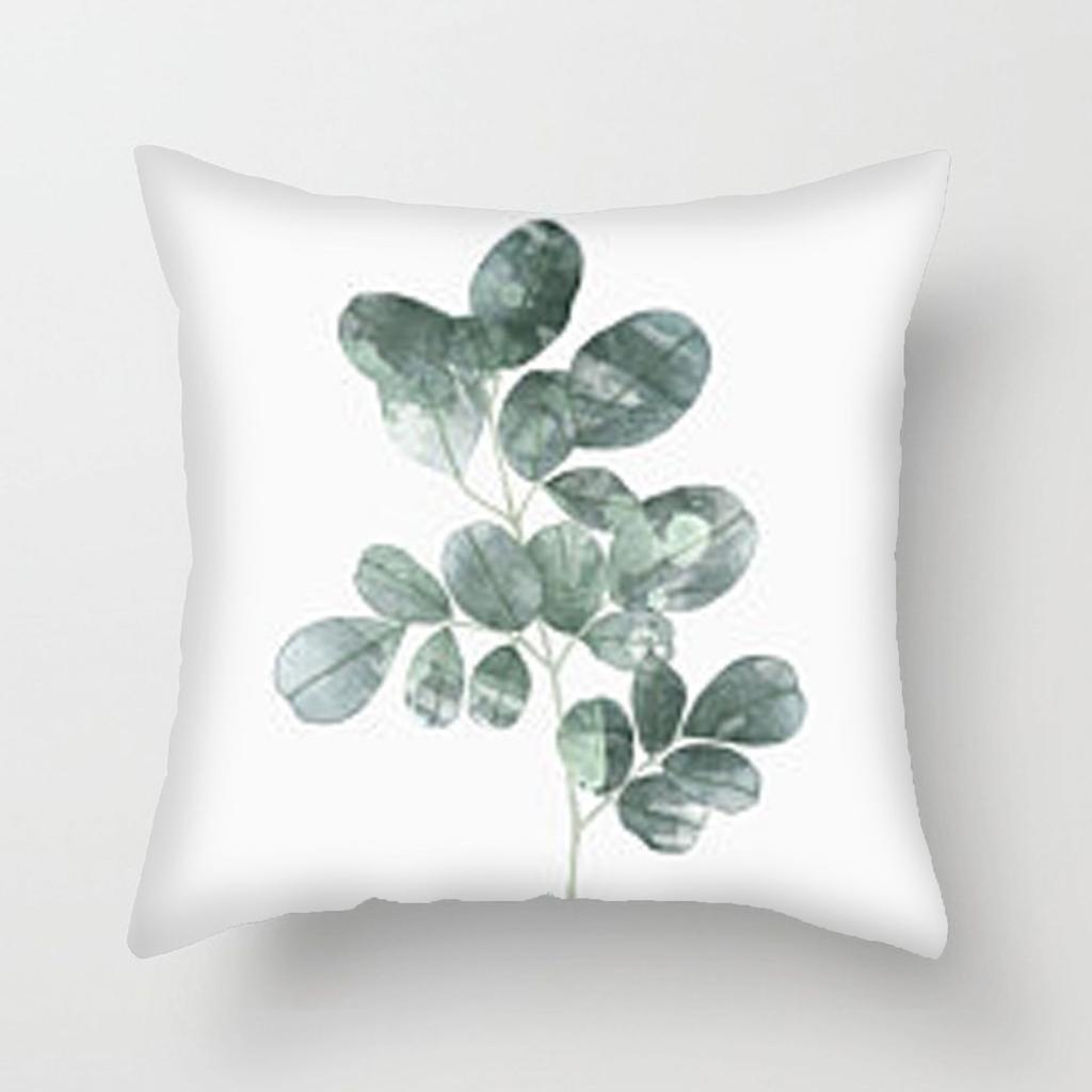 Simple Fresh Leaf Pattern Print Cover Car Sofa Cushion Cover Luxury Home Decoration Cushion Cover