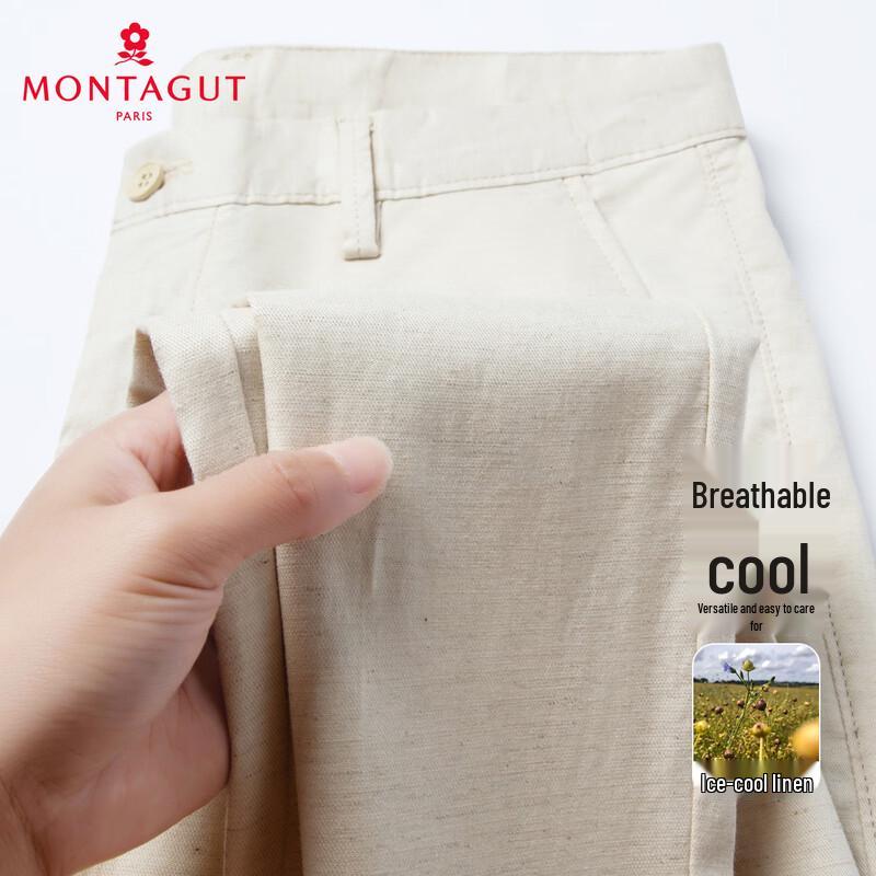 MONTAGUT Ice-Cool Linen Blend Casual Pants