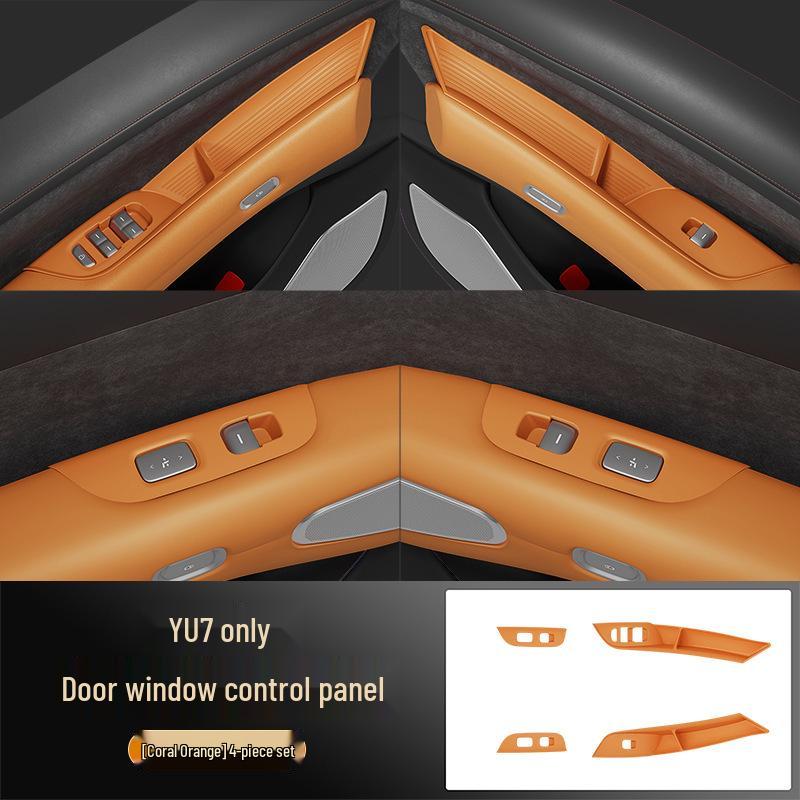 Compatible Xiaomi YU7 Car Window Lift Panel Sticker for 25 Models - Glass Lift Panel & Button Frame Pad.