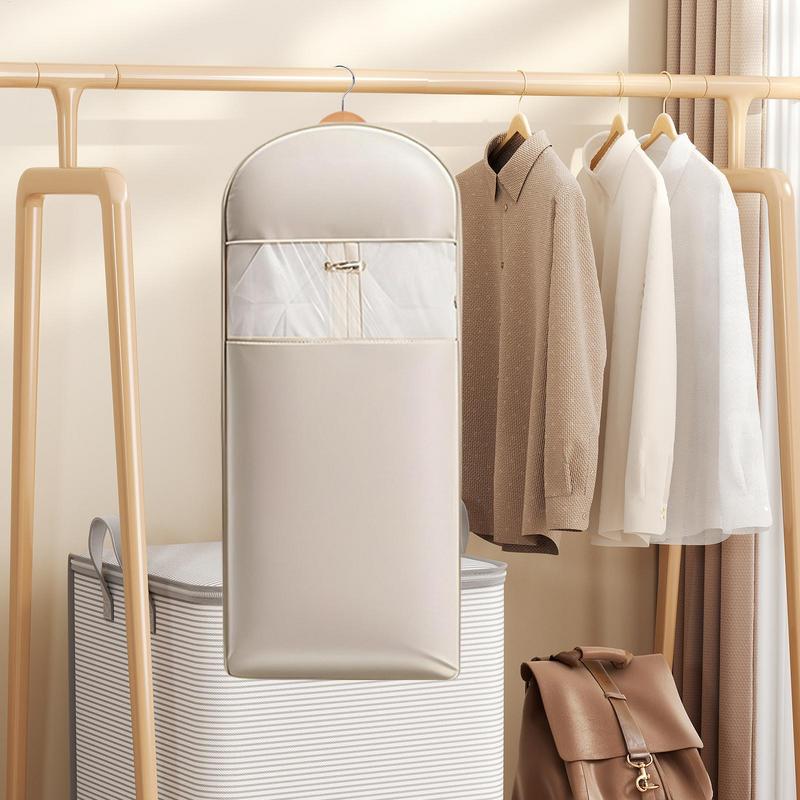 Garment Bag for Suit Coat Dust Cover Hangable Space Saver Dustproof Protective with Self-Compression Zipper for Jackets Shirts