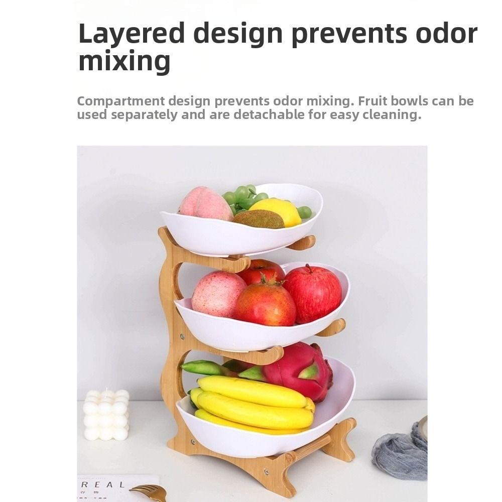 Mit Bambusständer Obstschale Ständer Oval Mehrstöckige Servierplatte Für Obst Gemüse Snacks