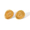 Exclusive 18k Gold Stainless Steel Threaded Diamond-set Earrings, Women's Fashion High-end Ear Jewelry