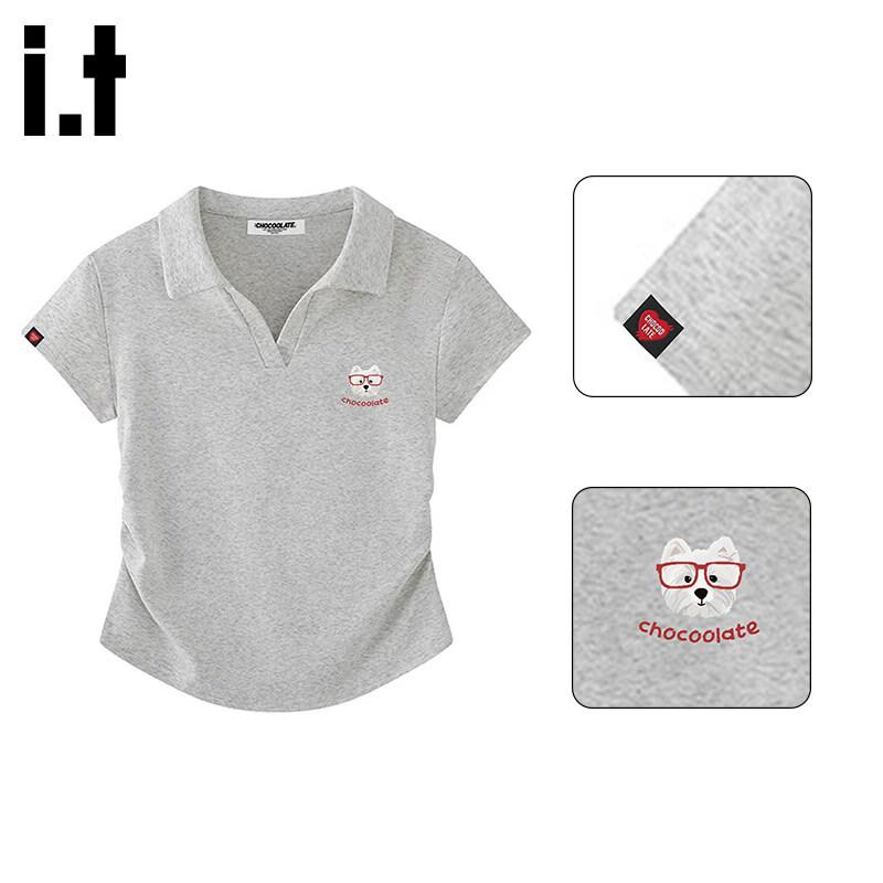 CHOCOOLATEit Women's Polo Collar Slim Fit T-shirt
