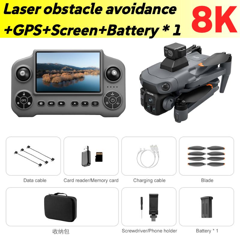 2026 V918 Max Drone Laser Intelligent Obstacle Avoidance Avoidance 8K GPS Professional Camera FPV 3000M RC Quadcopter with LCD Screen Remote Control