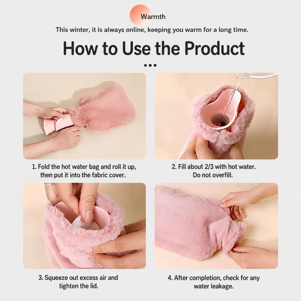 1000ml/2000ml Hot Water Bag Leak-proof Warm Compress Heater Durable Hot Water Bottle Home Office