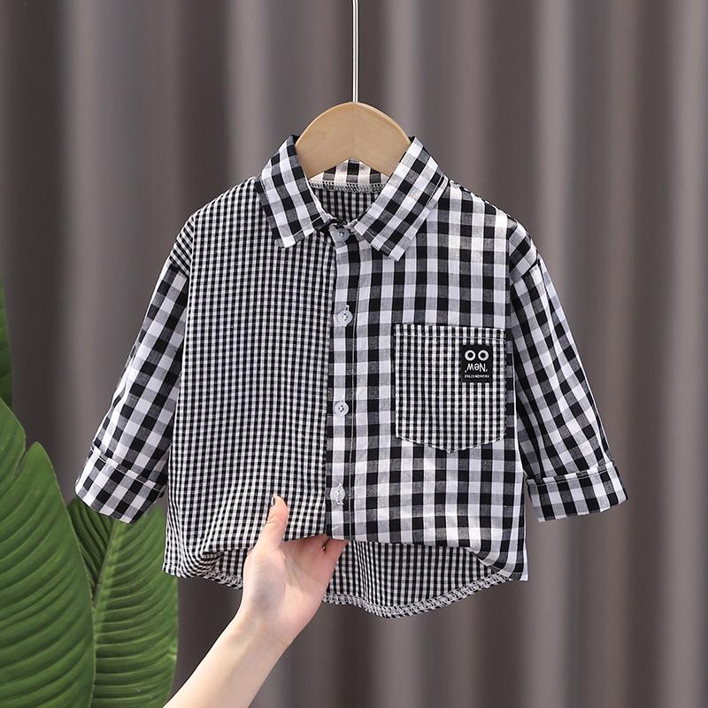 Boys Korean Striped Long Sleeve Shirt Thin Spring Autumn Baby Fashion Top Jacket