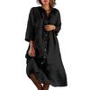 Women Down Dress Tunic Dress Casual Button Summer Beach Vacation T-shirt