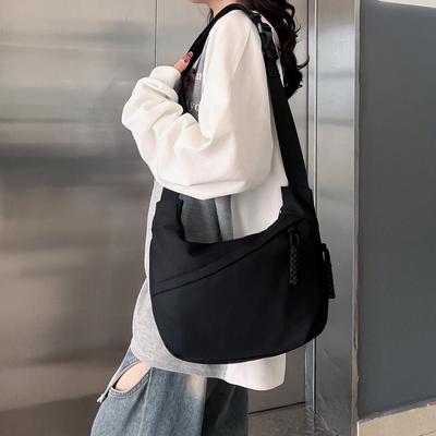 Nylon Hobos Umhängetaschen Solide Casual Zipper frauen Taschen 2024 Mode Hohe Kapazität Einfarbig Einzelnen Schulter Totes Tasche