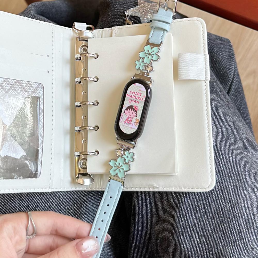 Δερμάτινο Λουράκι με Διαμάντια για Xiaomi Mi Band 10 9 8 Βραχιόλι για Xiaomi Mi Band 8 9 Pro/Redmi Watch 4 5 6 NFC Αθλητικό Λουράκι