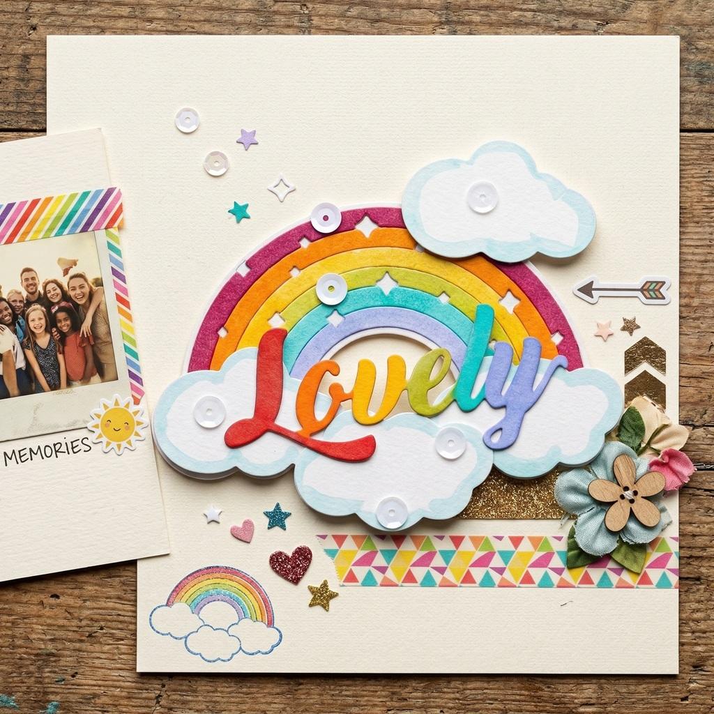 Rainbow Metal Cutting Dies Stencils for Scrapbooking/Photo Album Decorative Embossing Paper Cards Crafts