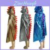 Halloween Dinosaur Costume Cape For Kids Dragon Dress Up Hooded Cloak Spiky Dinosaur Scales Design
