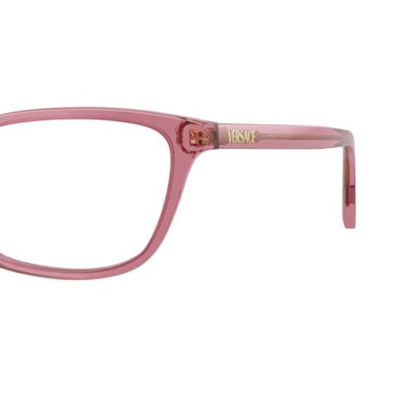 Versace Brand Logo Acetate Cat Eye Optical Frame Women's Transparent Pink 26739328 VE33755234-Transparent powder 54