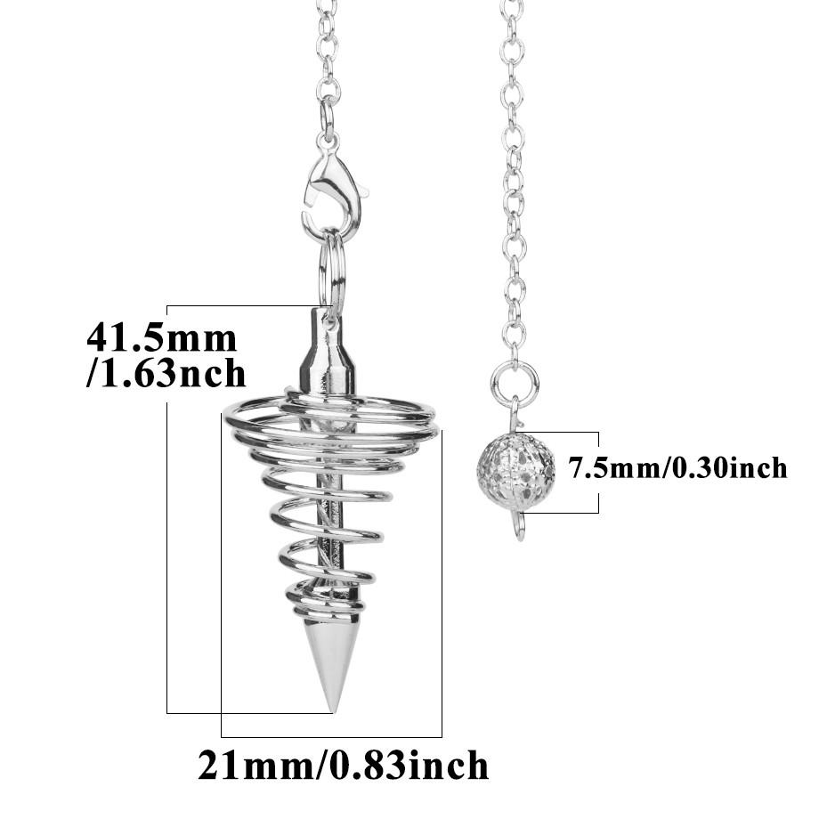1pc Metal Pendulum Pendulo Radiestesia Pendulums for Dowsing Healing Pyramid Pendant Necklace Women Men Spiral Pendule Reiki Amulet
