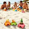 Becherhalter für den Strand in kräftigen Farben Stapelbarer tragbarer Getränkehalter für Handys Snacks Sonnencreme Sandfreier Organizer für Reisen Camping Picknick Familie