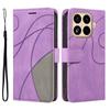 For Xiaomi 15T Pro Leather Phone Case Stand Wallet with Bi-colour Splicing Design
