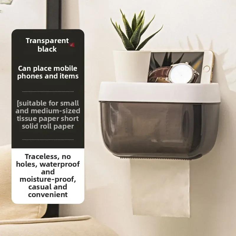 

Держатели для бумаги Неперфорированные Настенные Коробка для туалетной бумаги Водонепроницаемый Держатель для салфеток Хранение в туалете Бытовая Полка для ванной комнаты