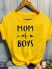 MOM OF BOYS Letter Print T Shirt Women Short Sleeve O Neck Loose Tshirt Ladies Summer Women Tee Shirt Tops Camisetas Mujer