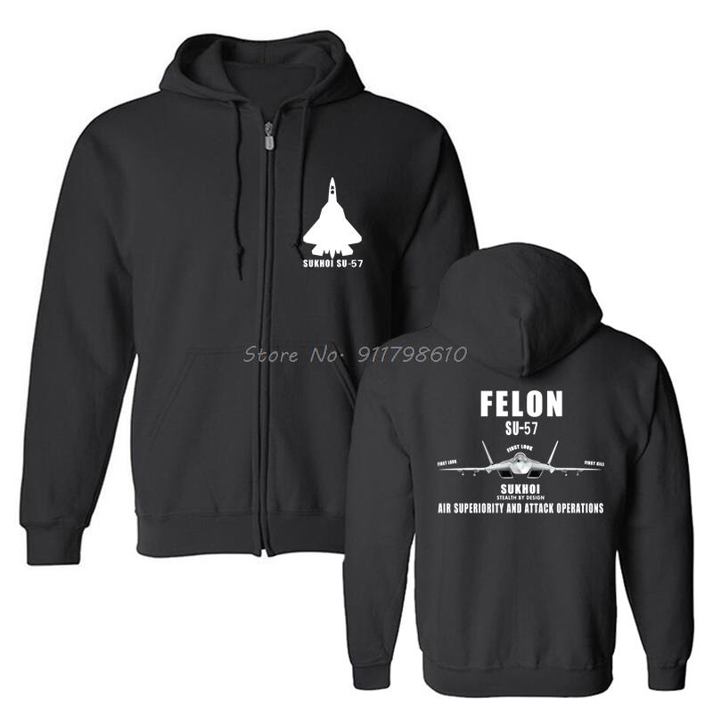 Der Falon Sukhoi SU-57 Stealth Luftüberlegenheits-Kampfjet Herren Hoodie Herren Kapuzen-Fleece-Hoodies Sweatshirt Streetwear Harajuku