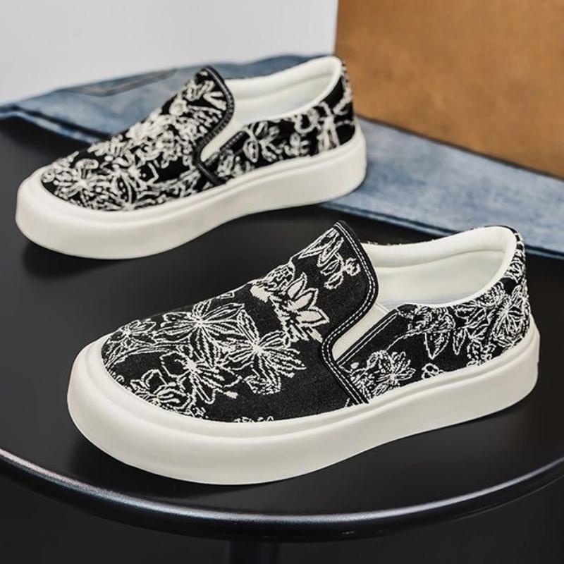 Fashion Young Students Summer Man Shoe Canvas Breathable Print Sneakers High Quality Fashion Luxury Sale On Hiking Casual Shoes for Men