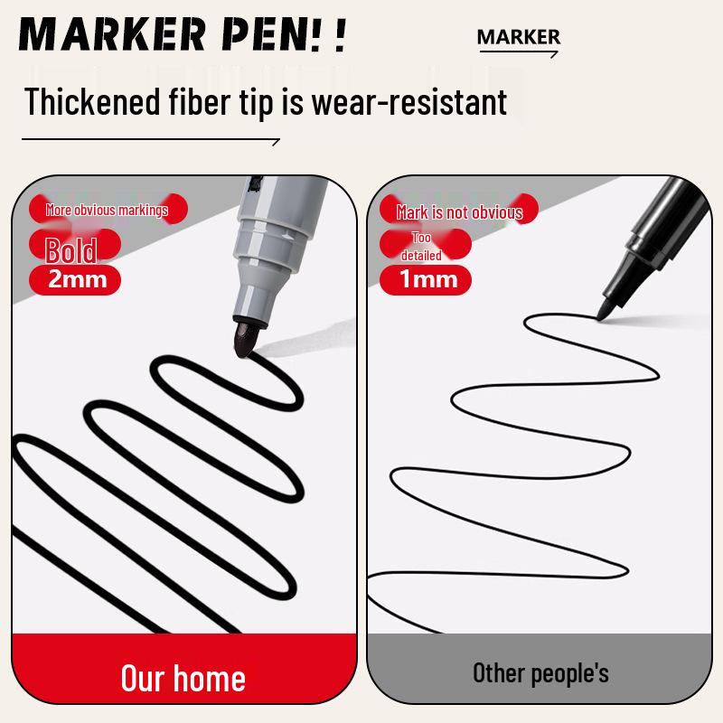 Waterproof Quick-Drying Oil-Based Broad Tip Marker for Construction and Express Logistics - Fade-Resistant Pen