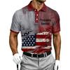 Men's Short Sleeve Polo Shirt Button Down Casual Fit Printed Halloween Themed Polo Shirt with Graphic Design for Everyday Wear